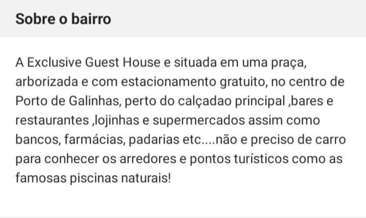 Exclusive Guest House Pôrto das Galinhas Extérieur photo